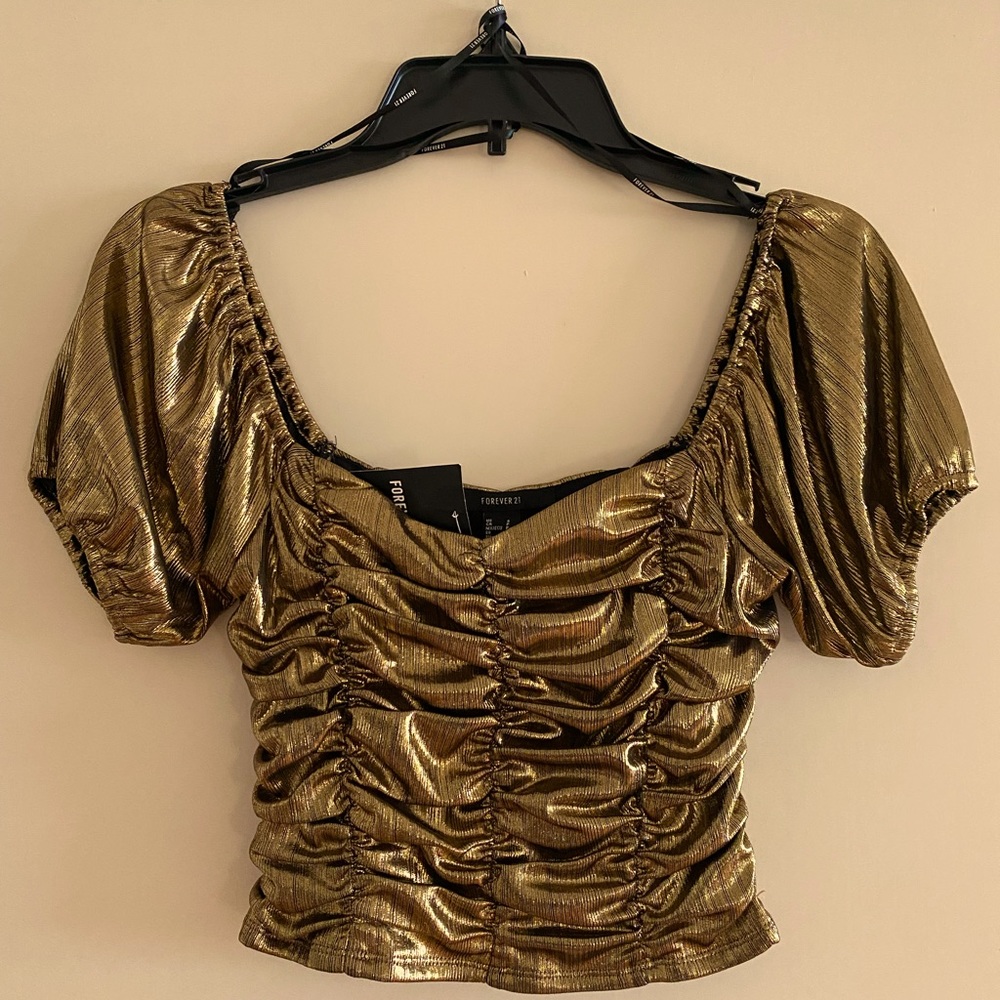 Metallic gold crop top